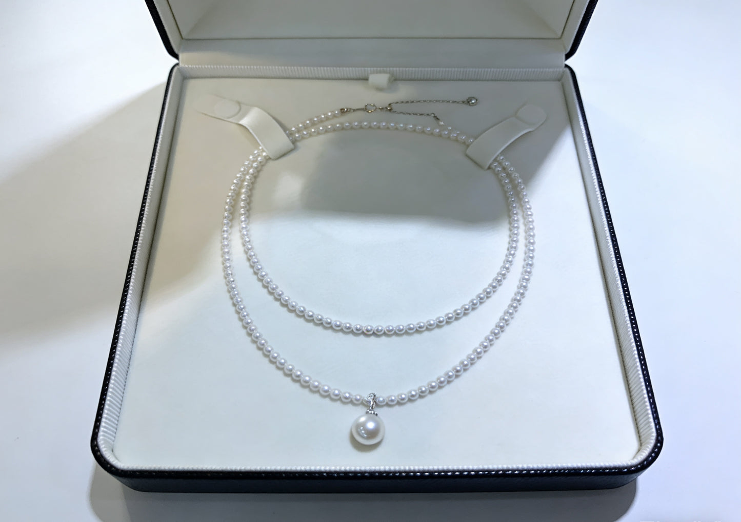 High quality aurora white color freshwater baby necklace & Edison pearl pendant a set