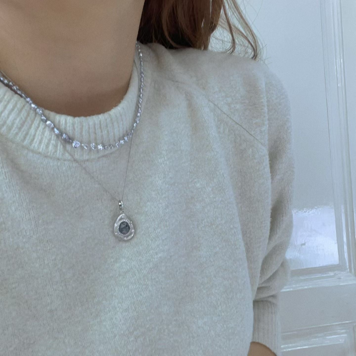 High quality black color Tahitian keshi pearls pendant