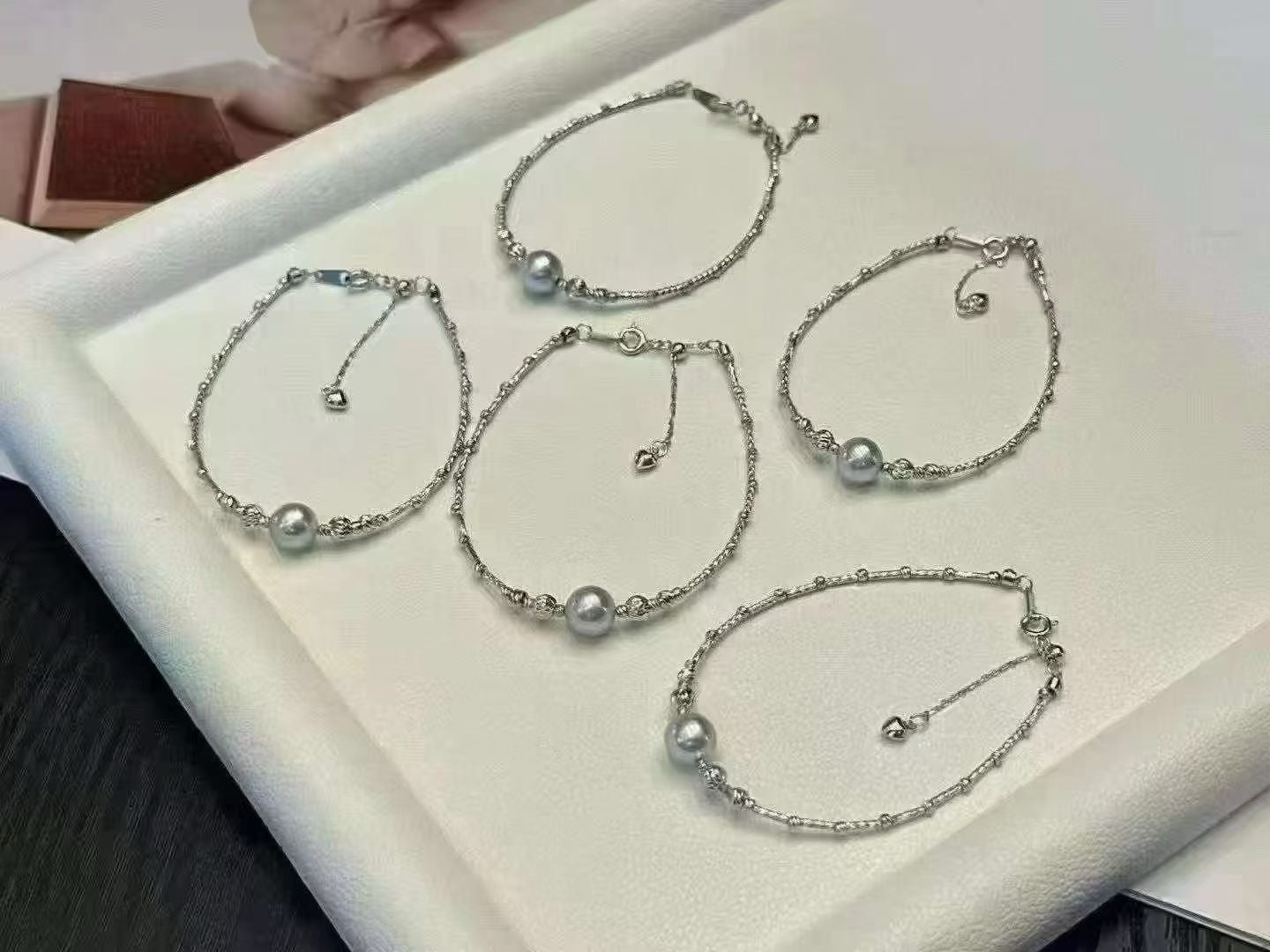 High quality silver blue color seawater MADAMA pearl bracelet