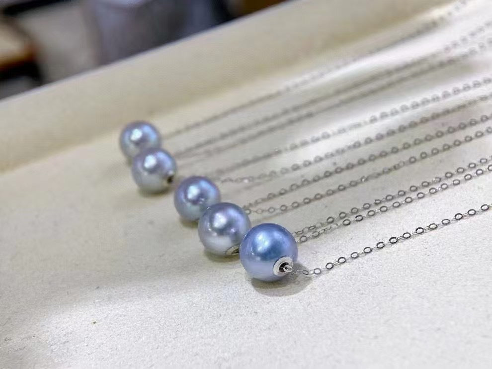 High quality aurora silver blue color seawater MADAMA pearls pendant