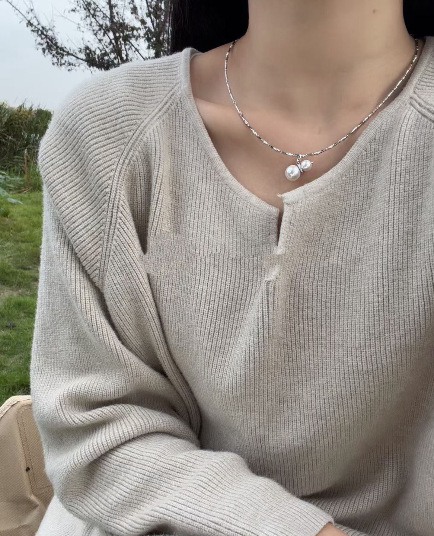 High quality aurora white color Edison pearls pendant