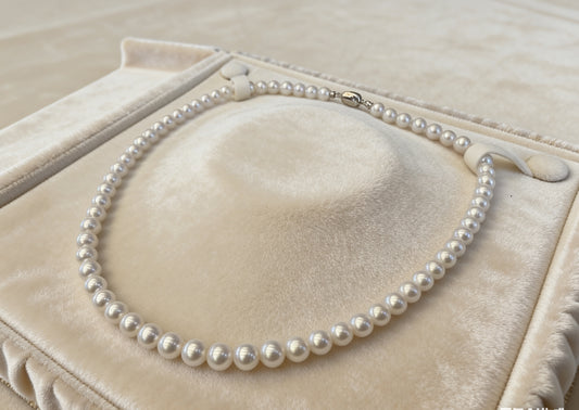 High quality candy color seawater Akoya pearls necklace