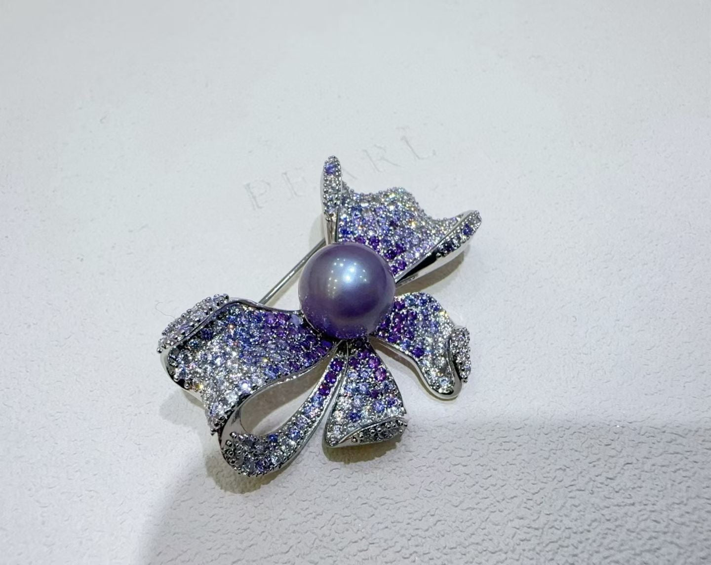 High quality purple color Edison pearl brooch
