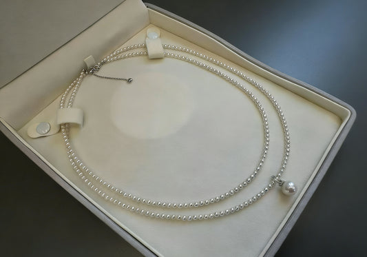 High quality aurora white color freshwater baby necklace & Edison pearl pendant a set