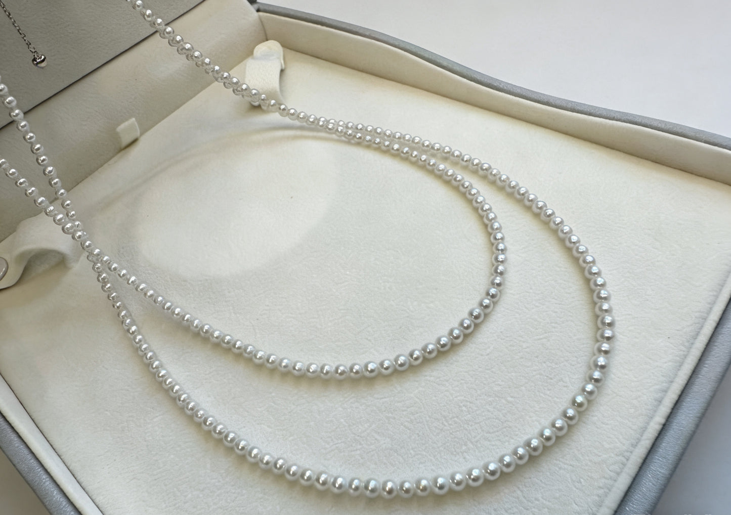 High quality aurora white color freshwater baby necklace & Edison pearl pendant a set