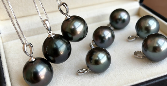 High quality aurora black color Tahitian pearls pendant