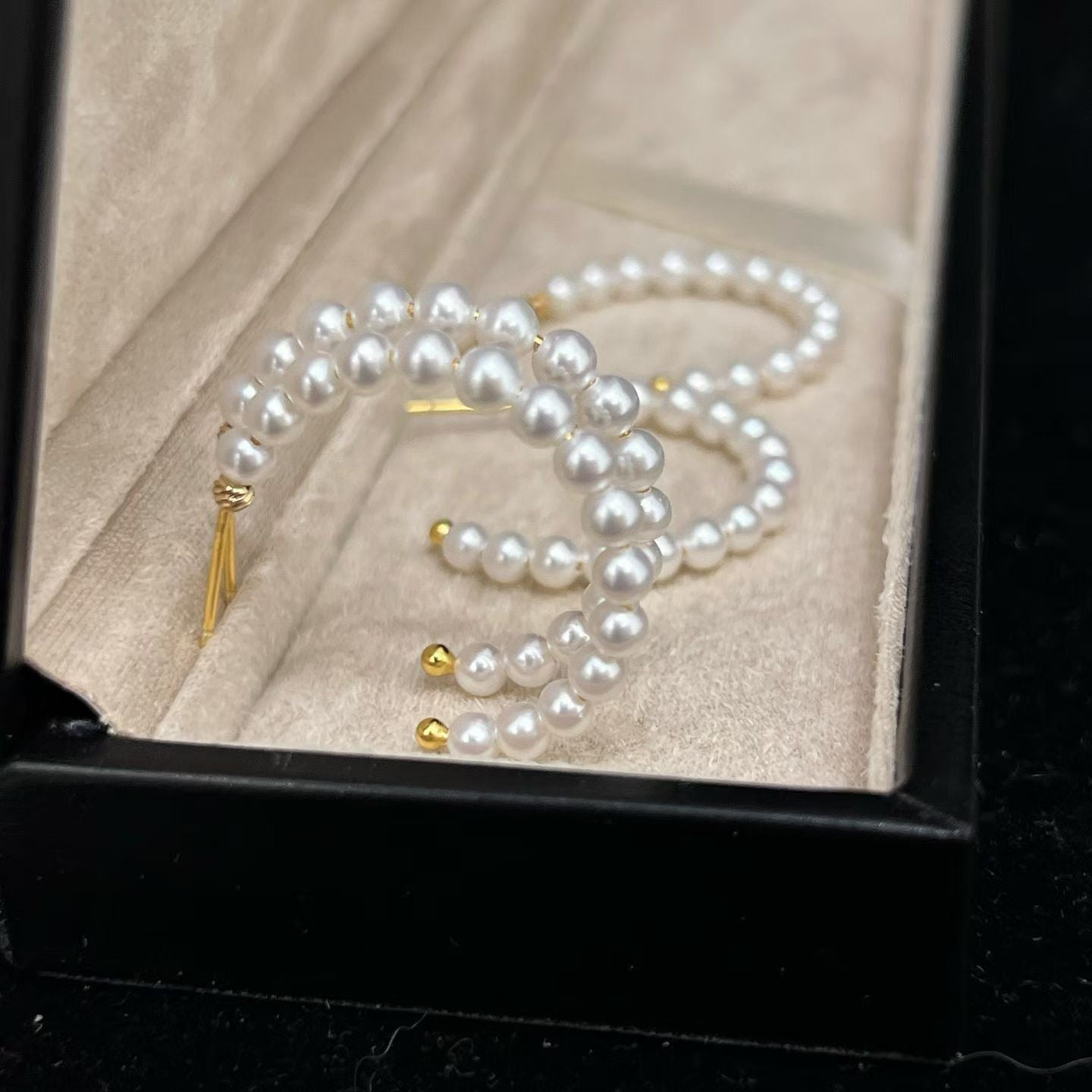 High quality aurora white color freshwater pearls earrings