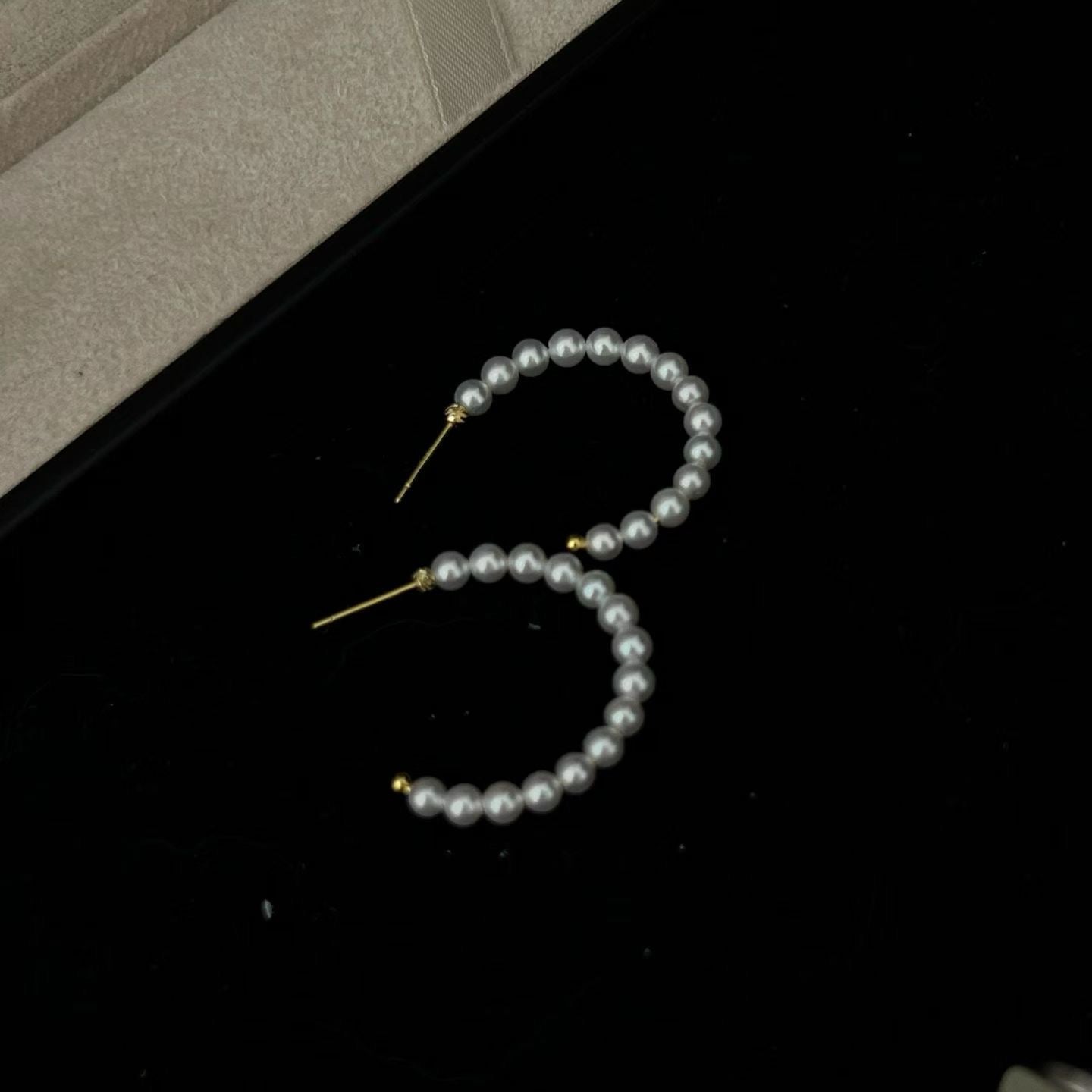 High quality aurora white color freshwater pearls earrings