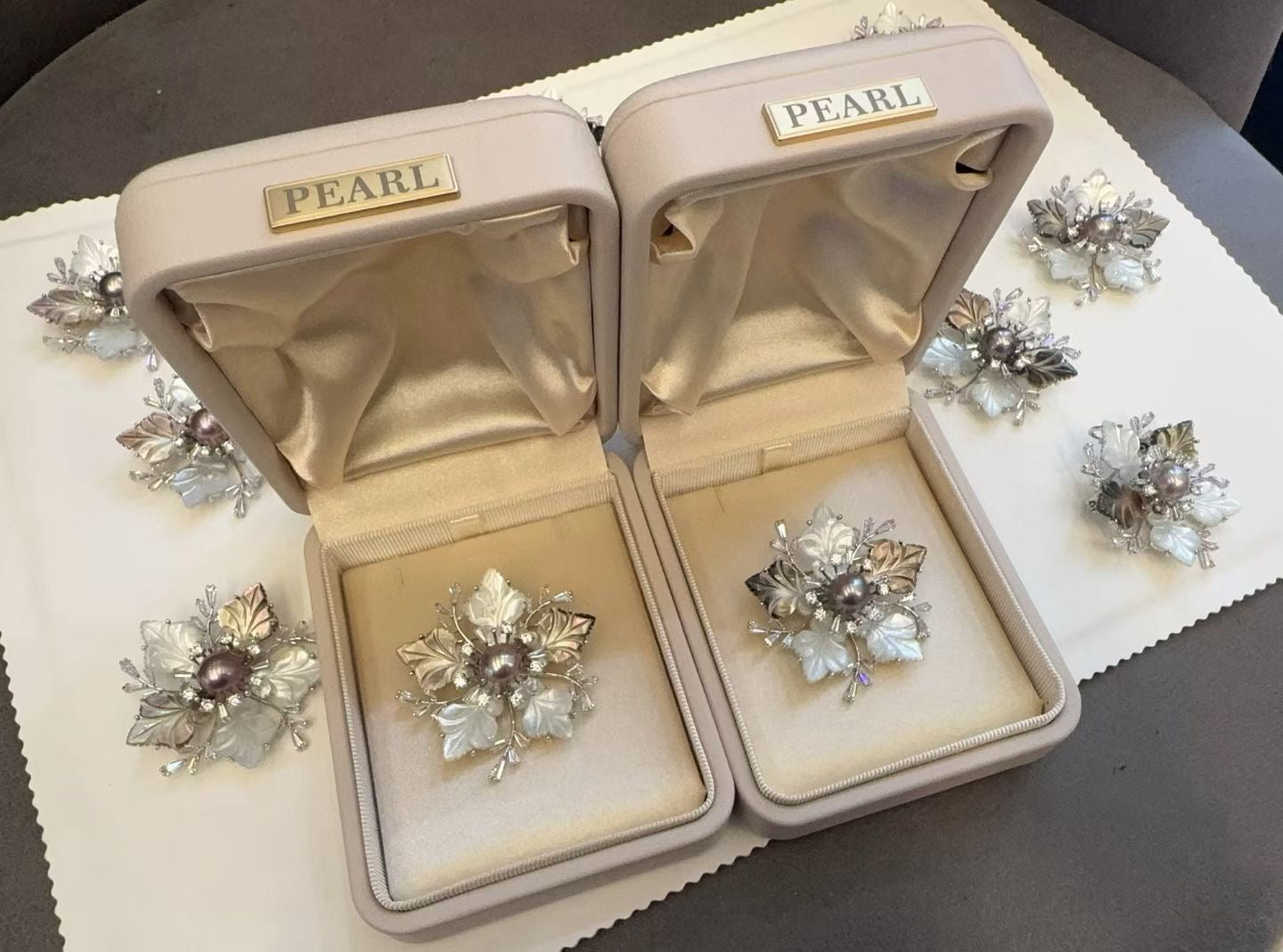 High quality purple color Edison pearl brooch