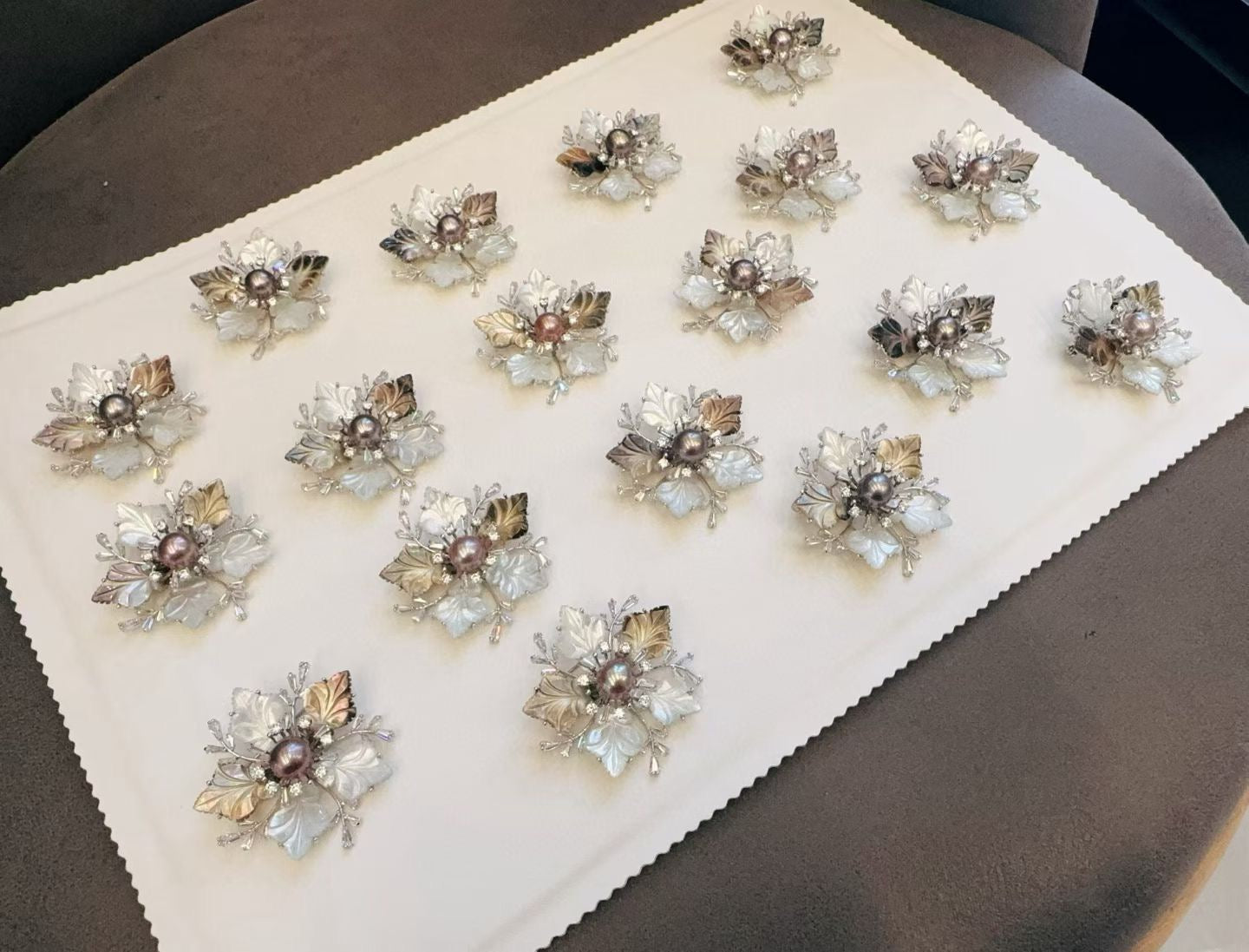 High quality purple color Edison pearl brooch