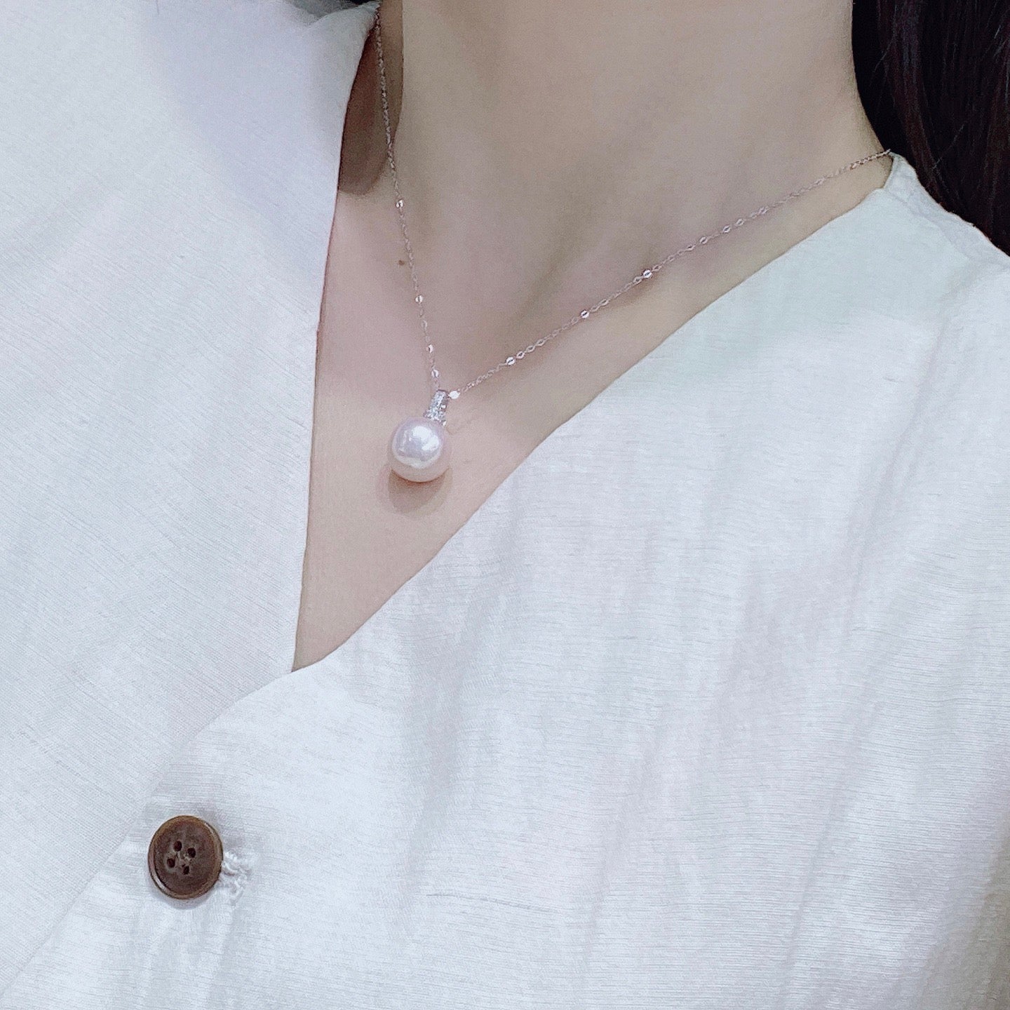 High quality aurora white color Edison pearl pendant