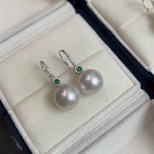 High quality aurora white color Edison pearls earrings
