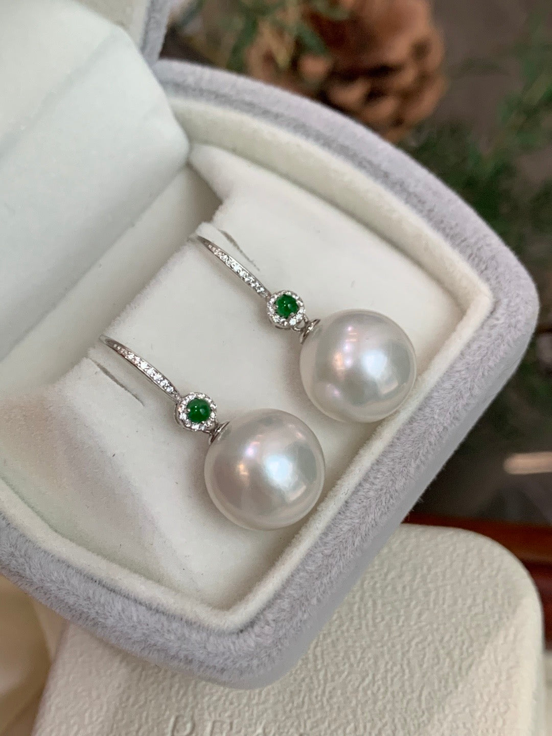 High quality aurora white color Edison pearls earrings