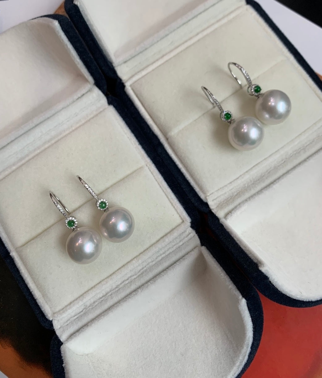 High quality aurora white color Edison pearls earrings