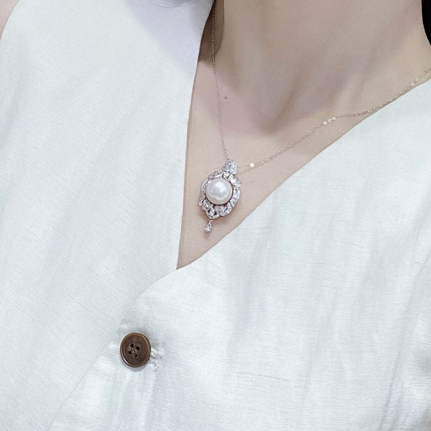 High quality white color Edison pearl pendant