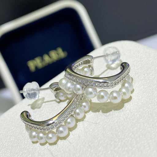 High quality aurora white color freshwater pearls earrings