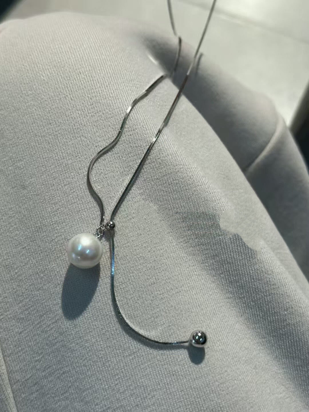 High quality aurora white color Edison pearl necklace