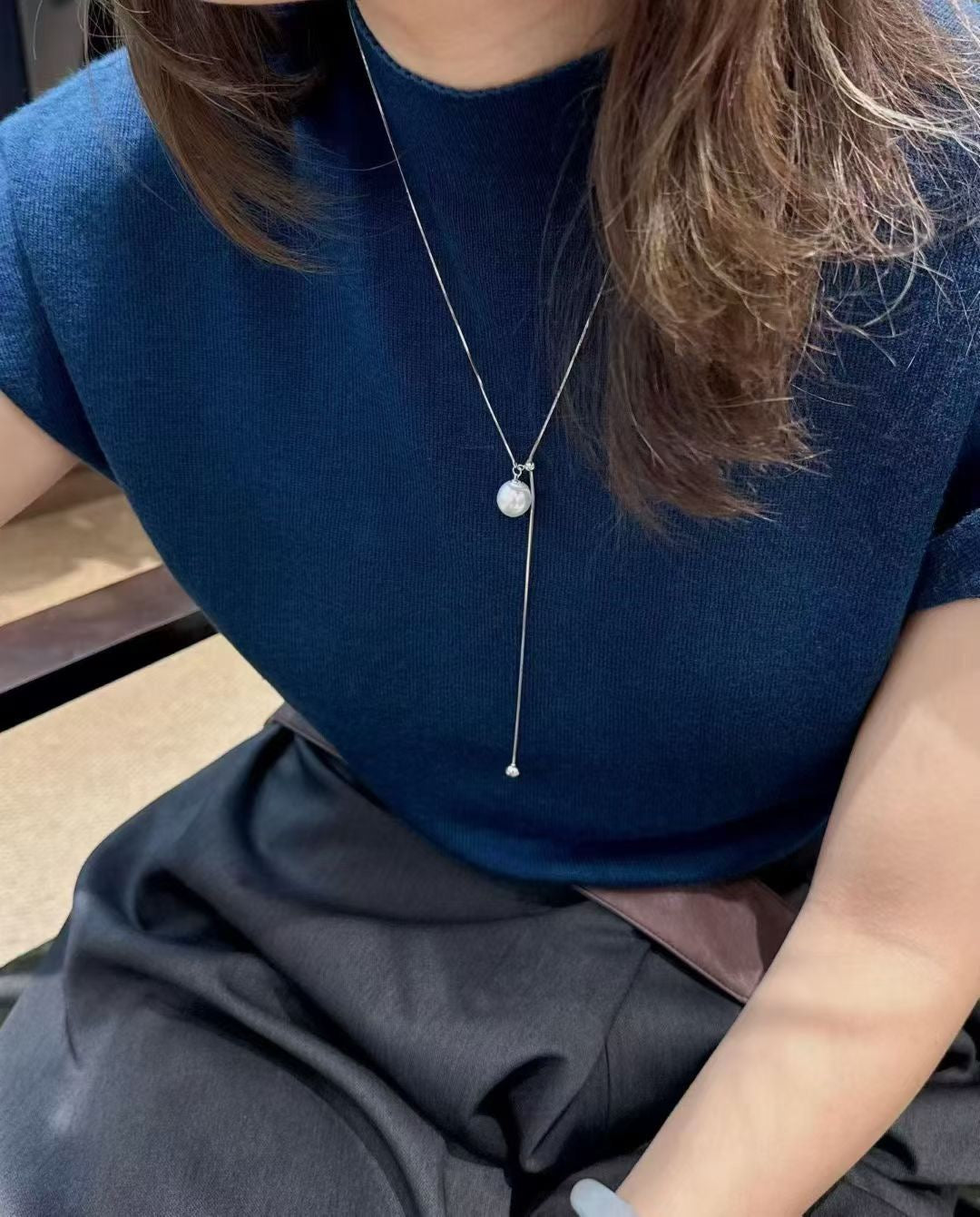 High quality aurora white color Edison pearl necklace