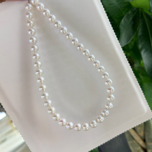 Top quality aurora white color Edison pearls necklace
