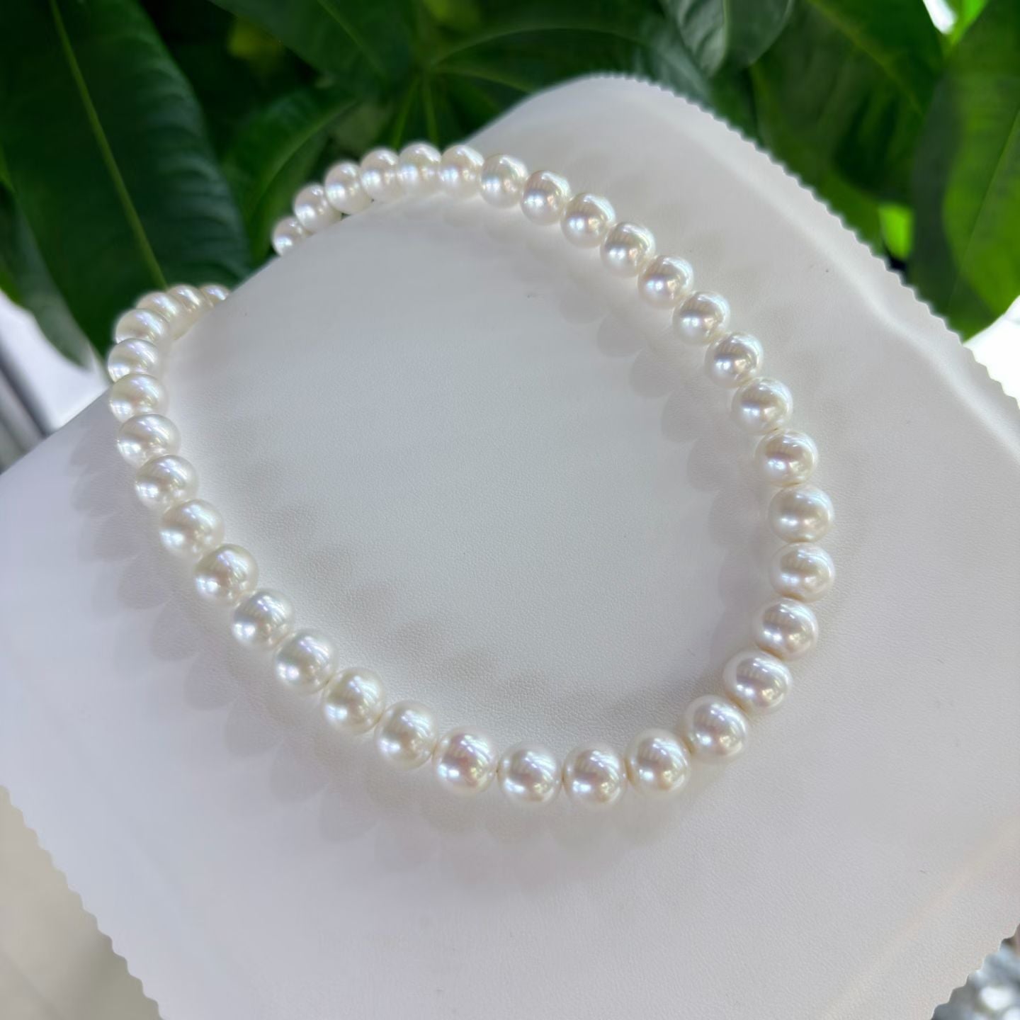 Top quality aurora white color Edison pearls necklace