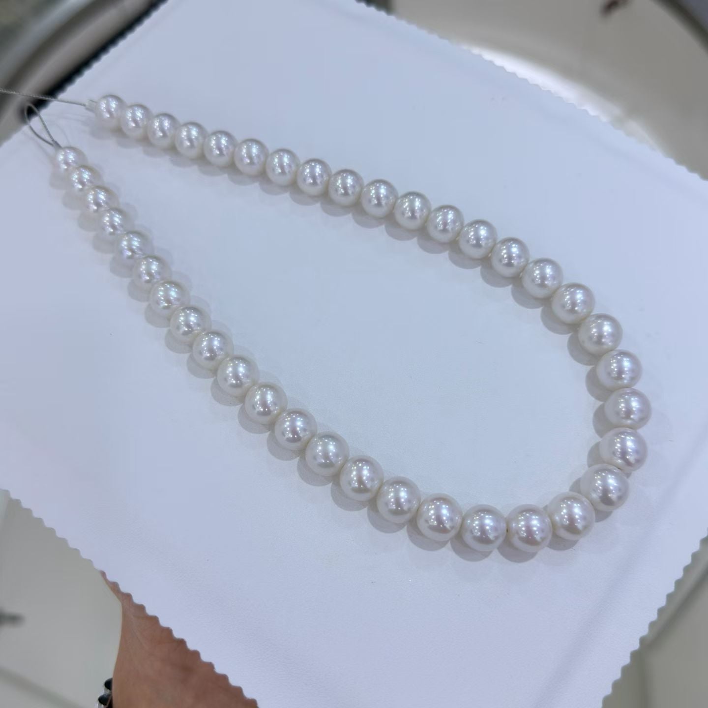 Top quality aurora white color Edison pearls necklace