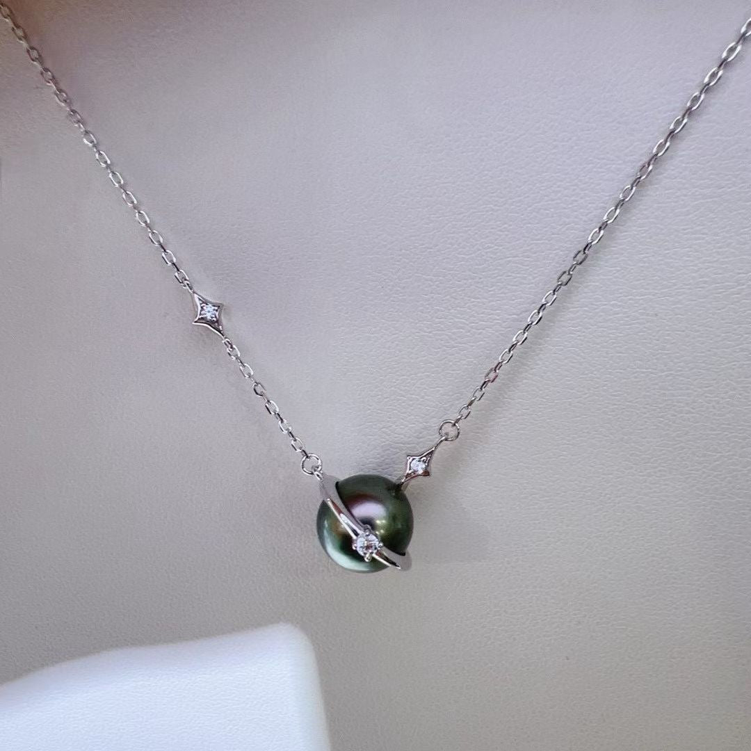 High quality malachite green color Tahitian pearls pendant