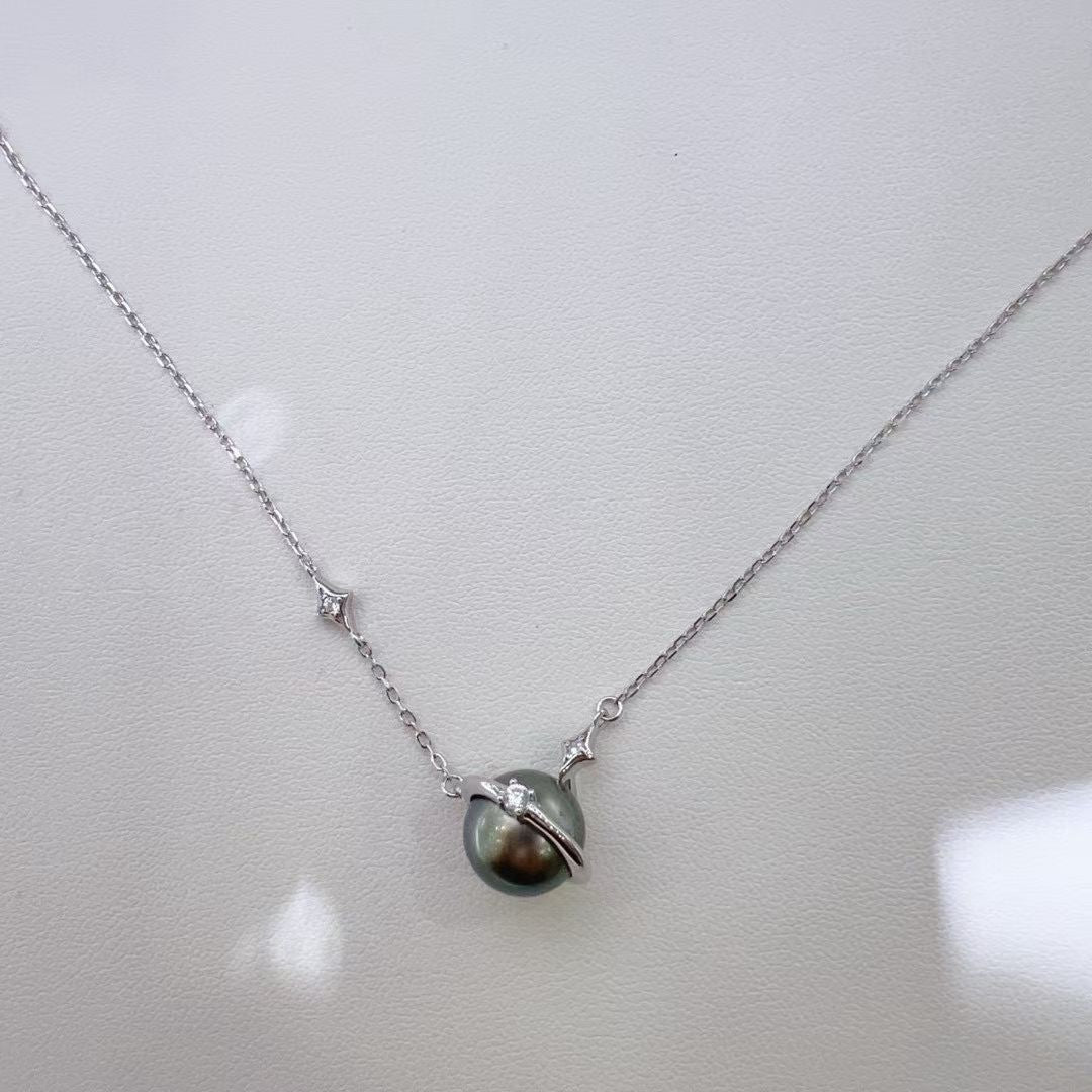 High quality malachite green color Tahitian pearls pendant