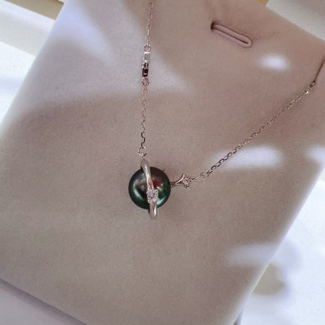 High quality malachite green color Tahitian pearls pendant