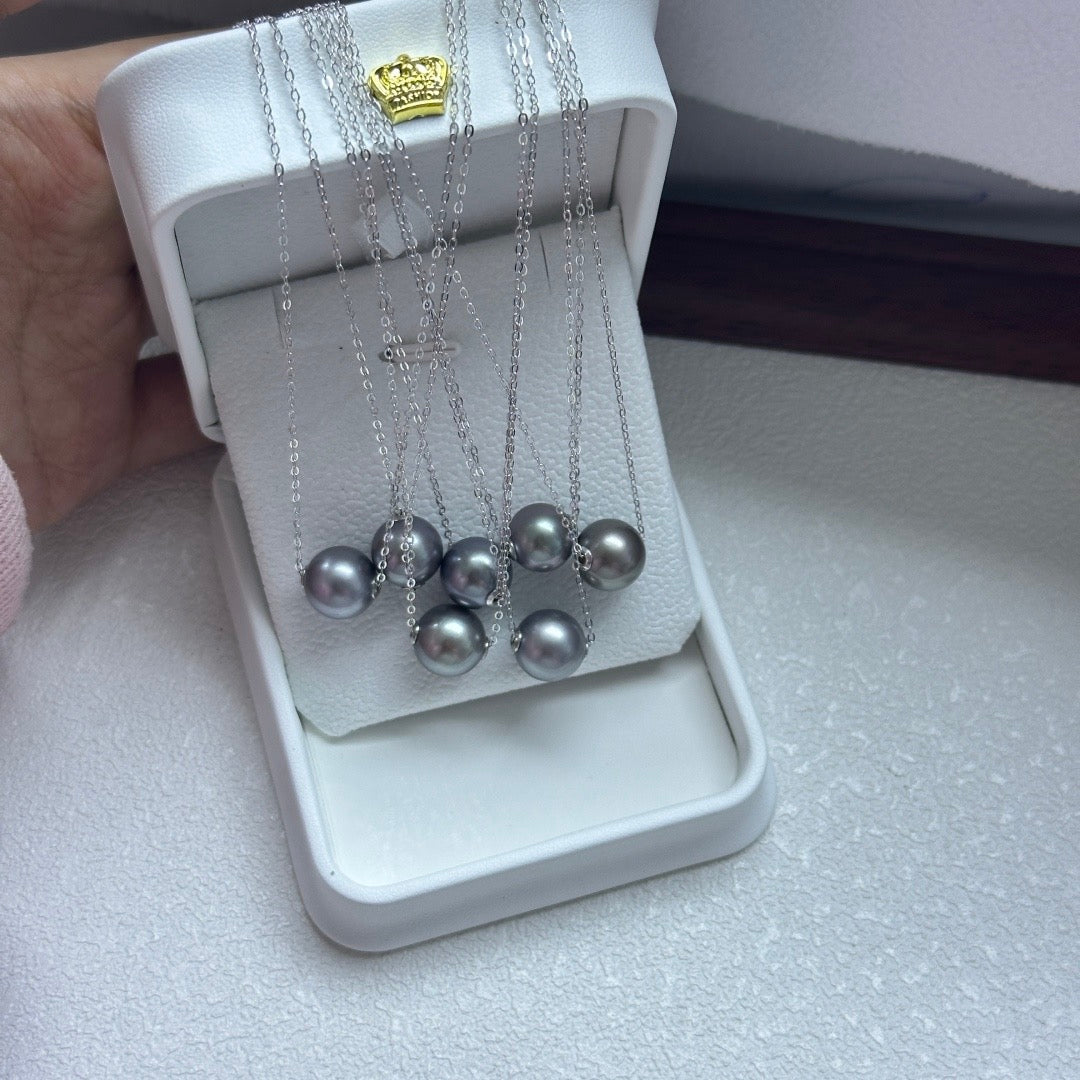 High quality “lulutong”platinum grey color Tahitian pearl pendant