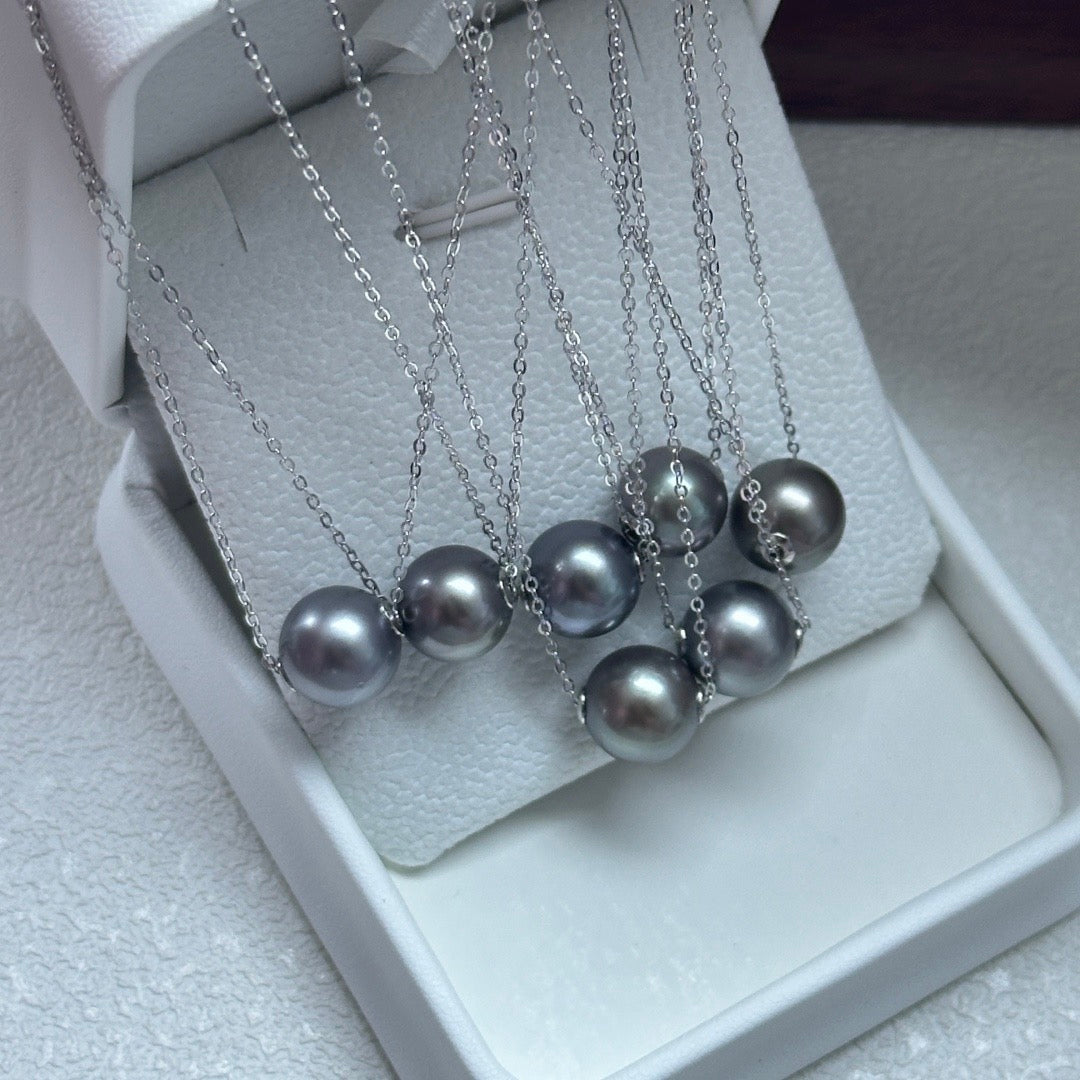 High quality “lulutong”platinum grey color Tahitian pearl pendant