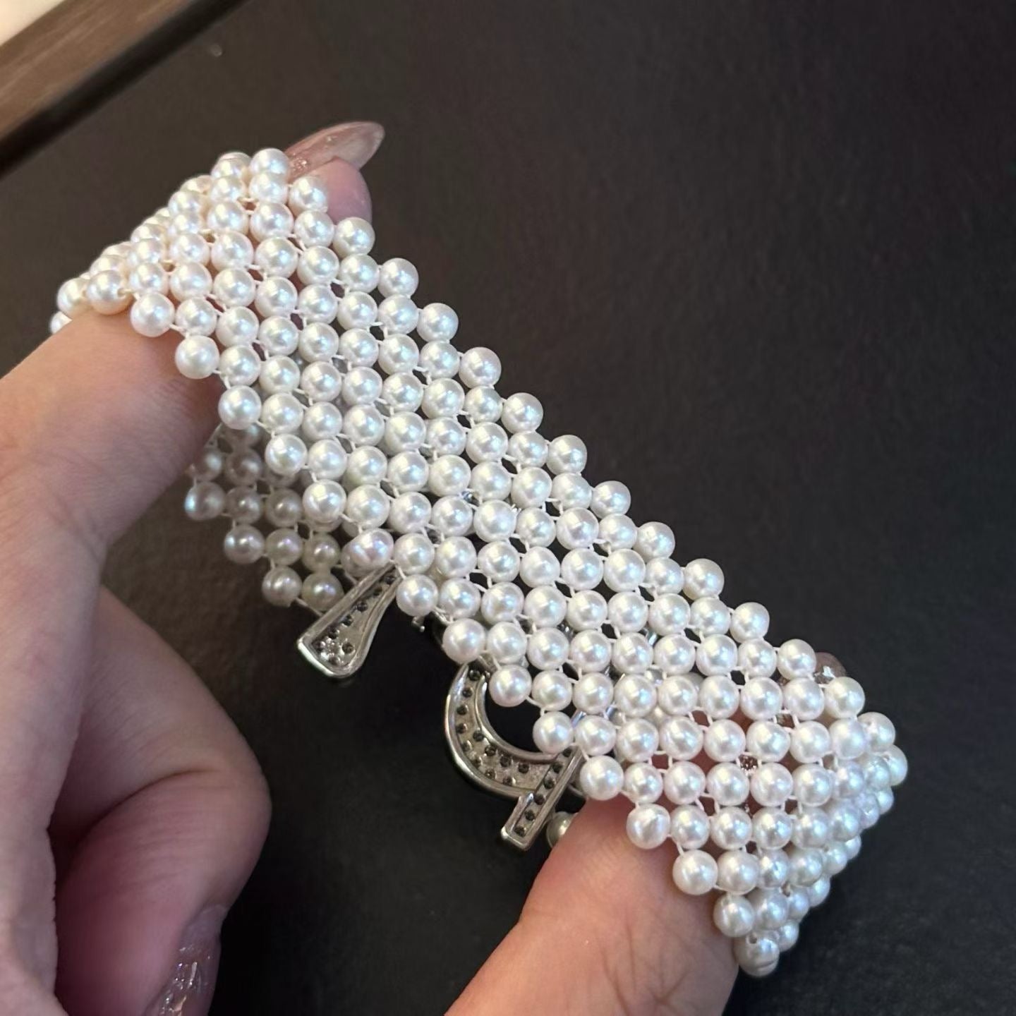 High quality white color freshwater pearls bracelet