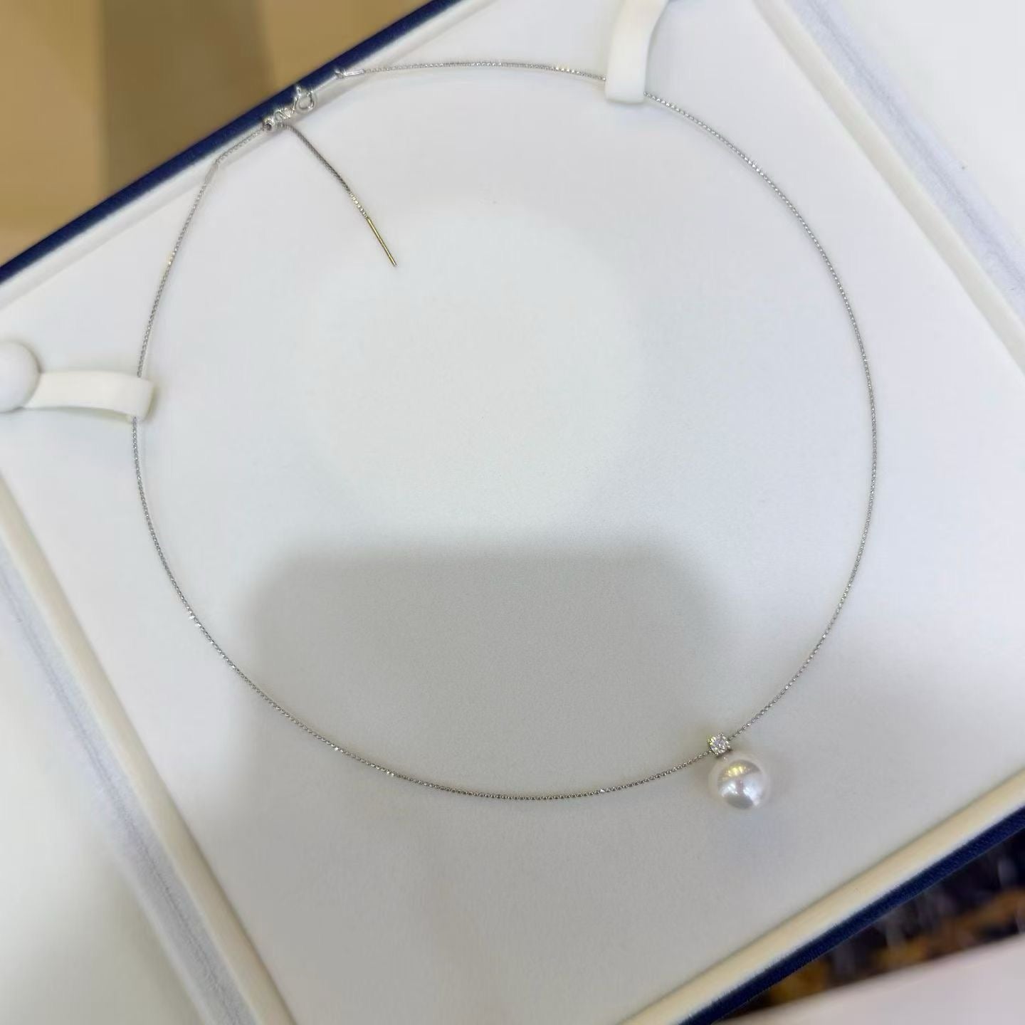 High quality aurora white color Edison pearl necklace