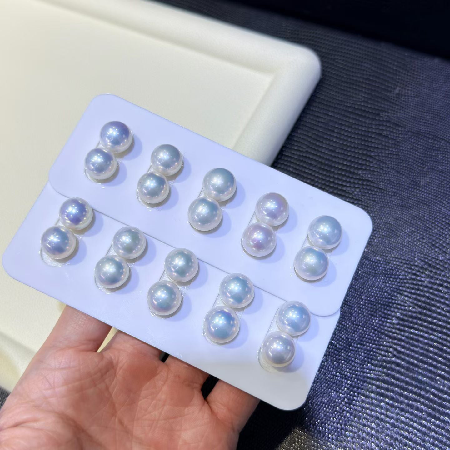 Top quality aurora white color Edison pearl earrings studs