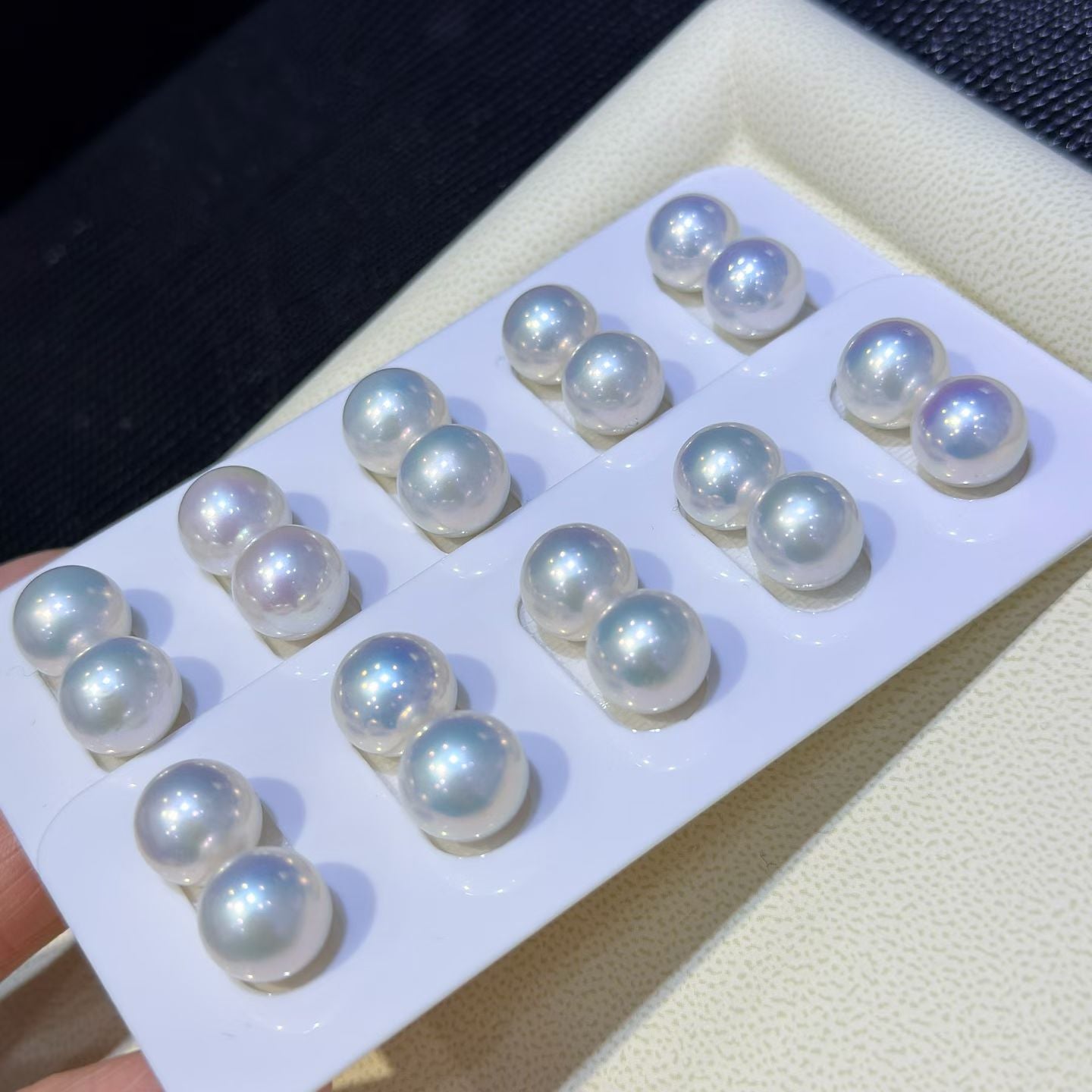 Top quality aurora white color Edison pearl earrings studs