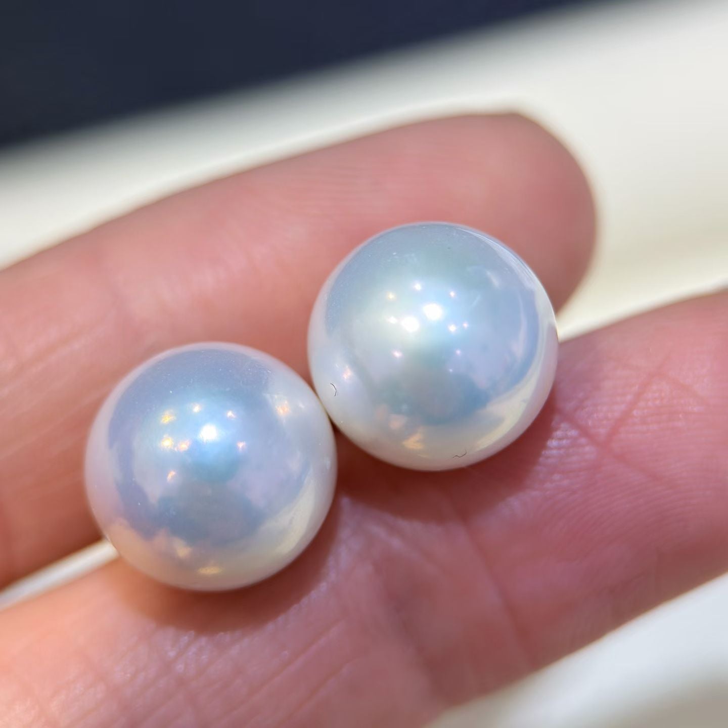 Top quality aurora white color Edison pearl earrings studs