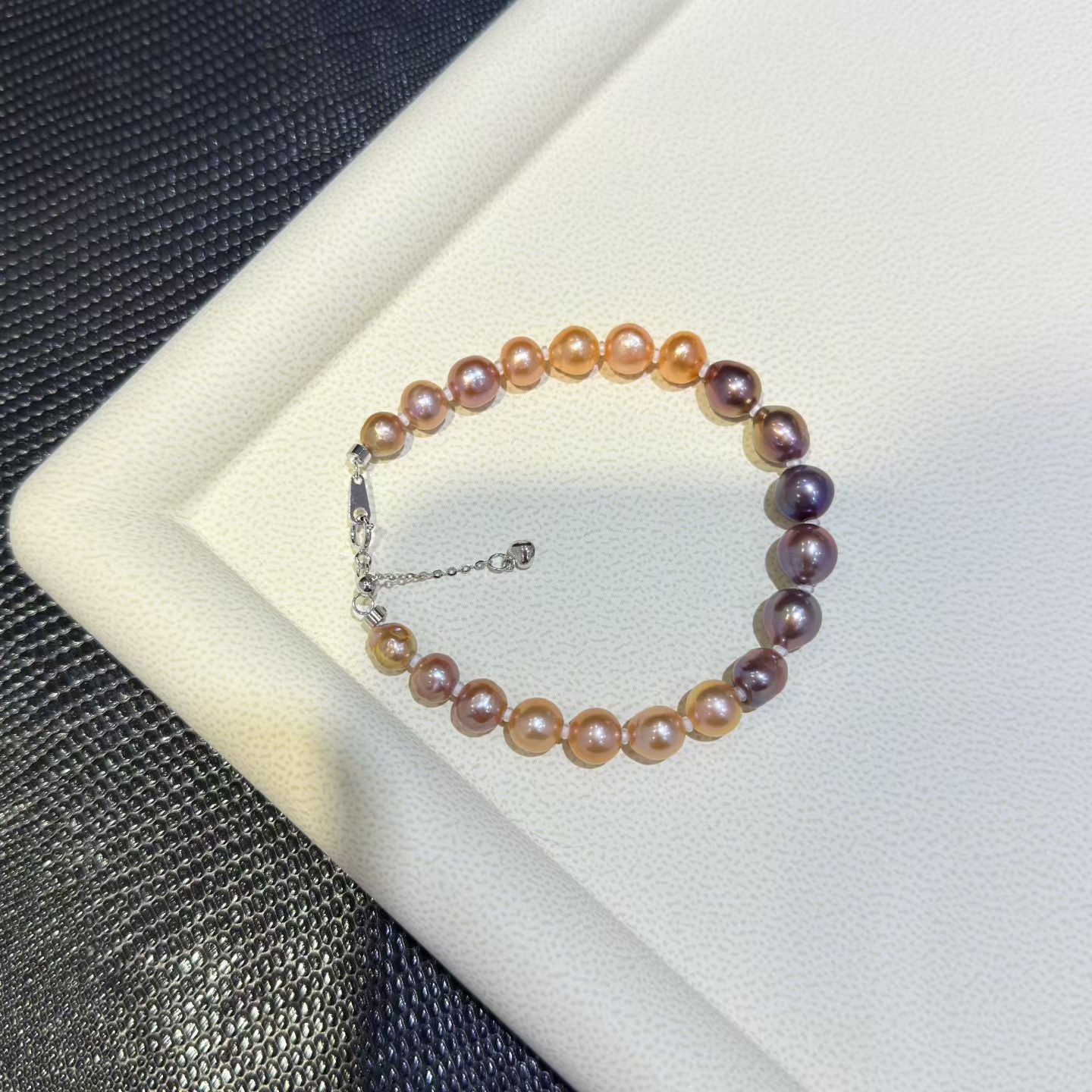 High quality candy color Edison pearls slightly baroque bracelet