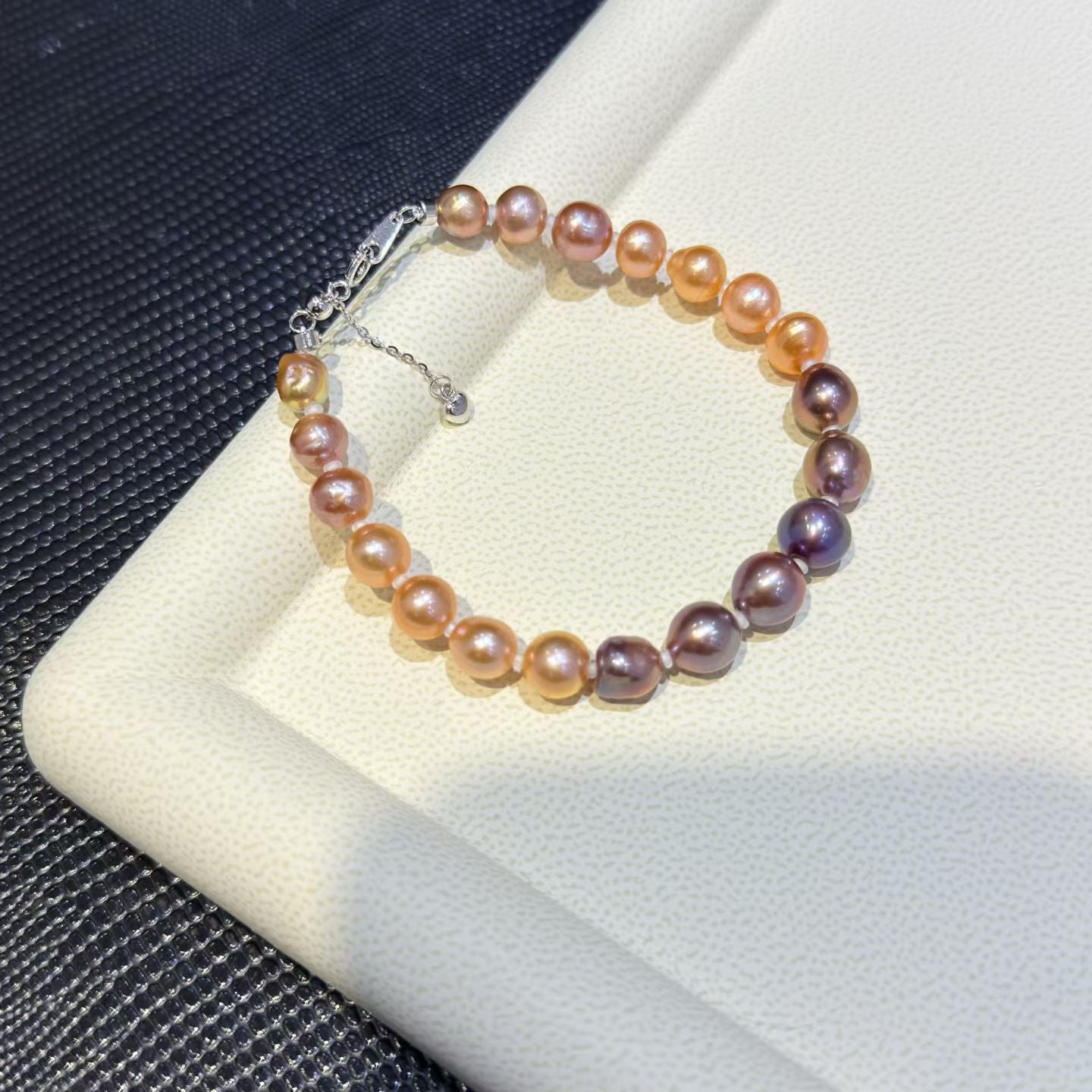 High quality candy color Edison pearls slightly baroque bracelet