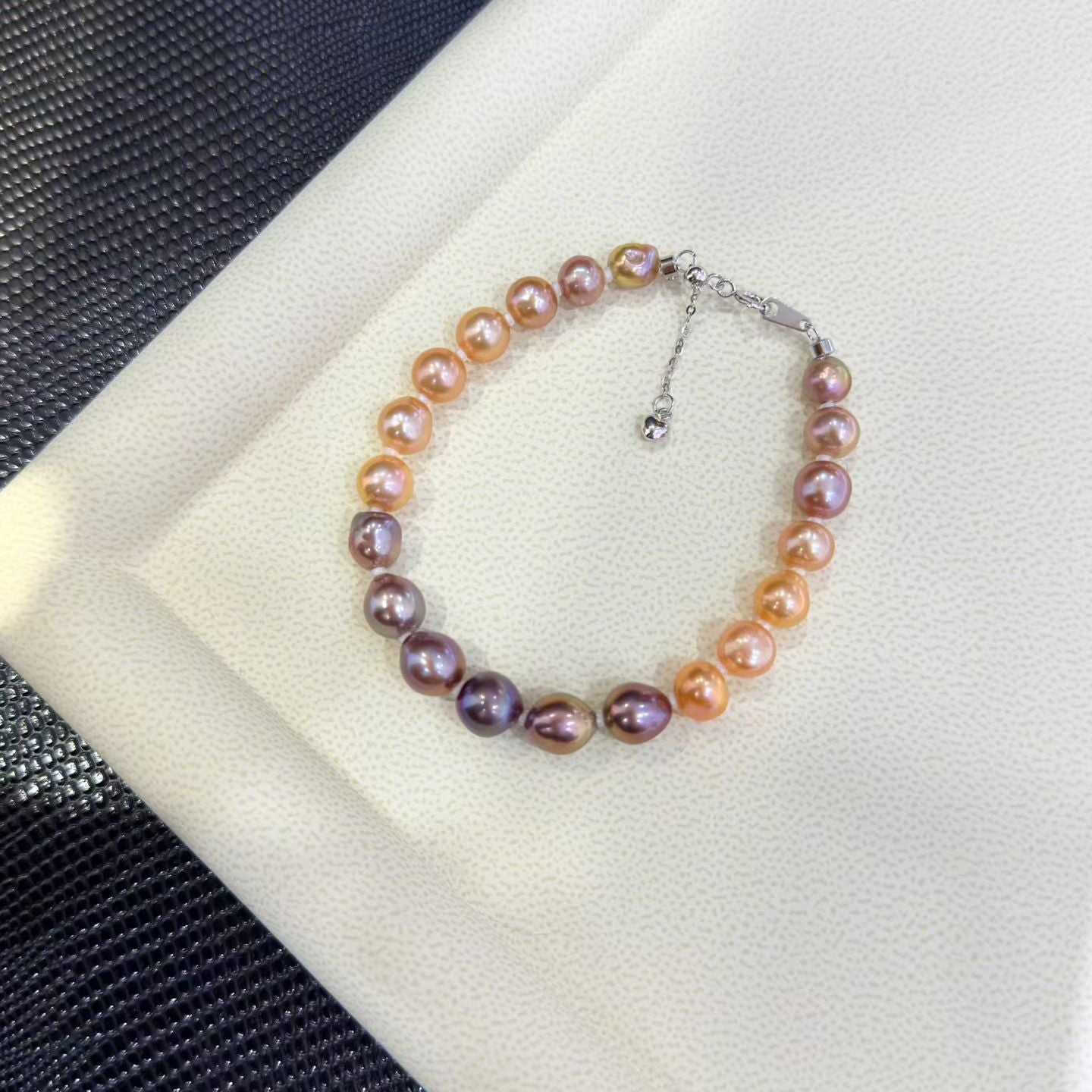 High quality candy color Edison pearls slightly baroque bracelet