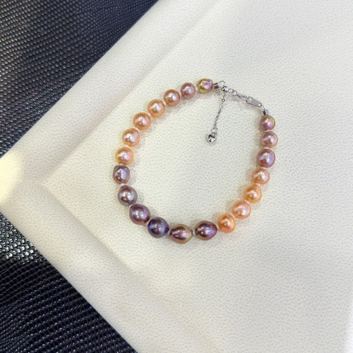 High quality candy color Edison pearls slightly baroque bracelet