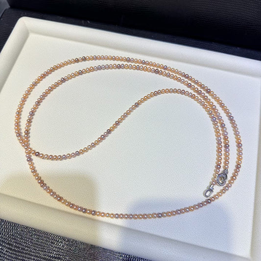 High quality candy color freshwater pearls sweater necklace