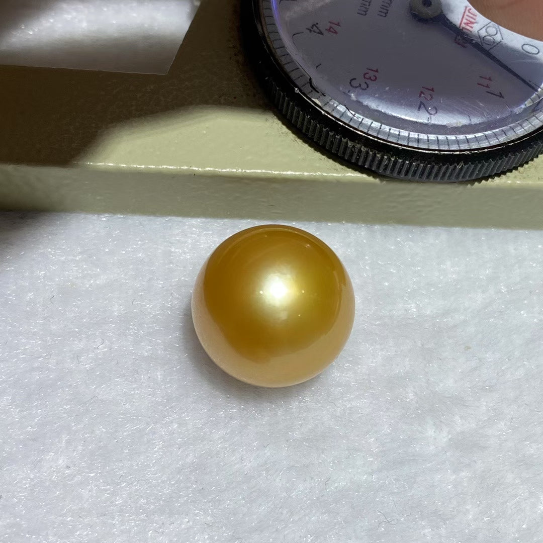 High quality deep gold color  collectible Golden southsea pearl loose bead