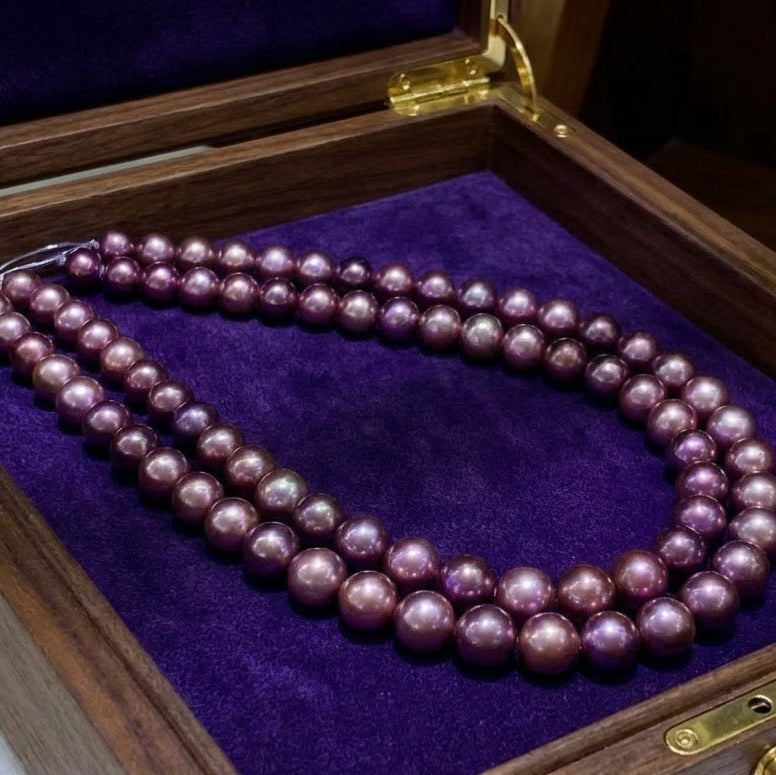 Top quality “Monster purple”color Edison pearls necklace