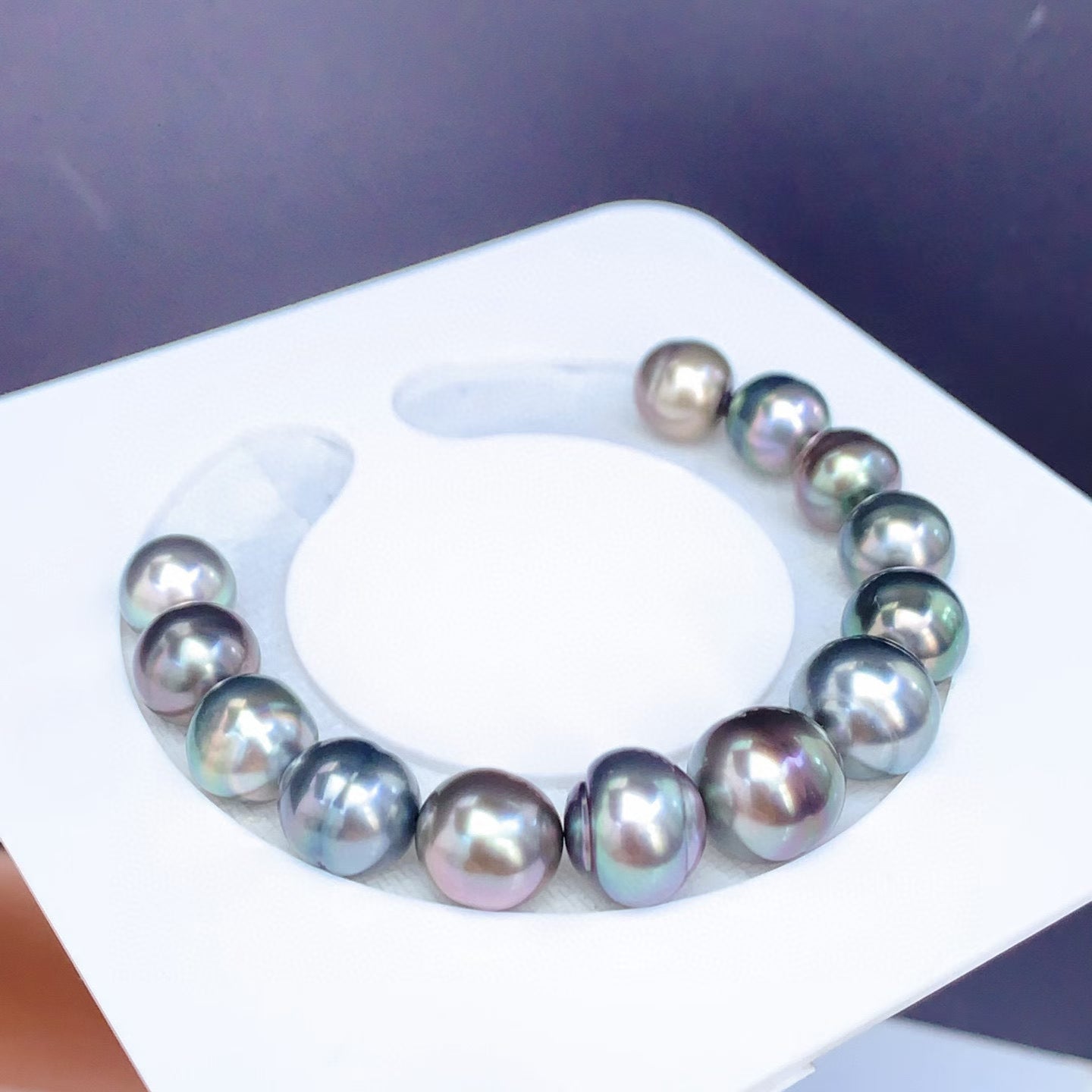 High quality Morandi color Tahitian baroque  pearls bracelet