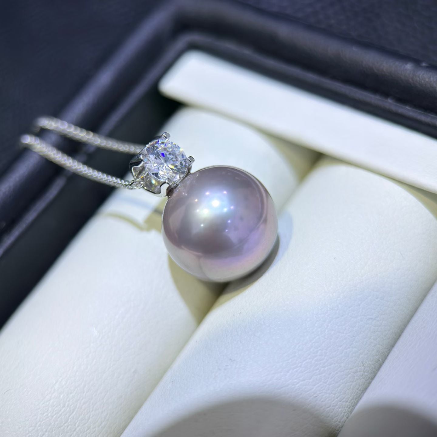 High quality light purple color Edison pearl pendant