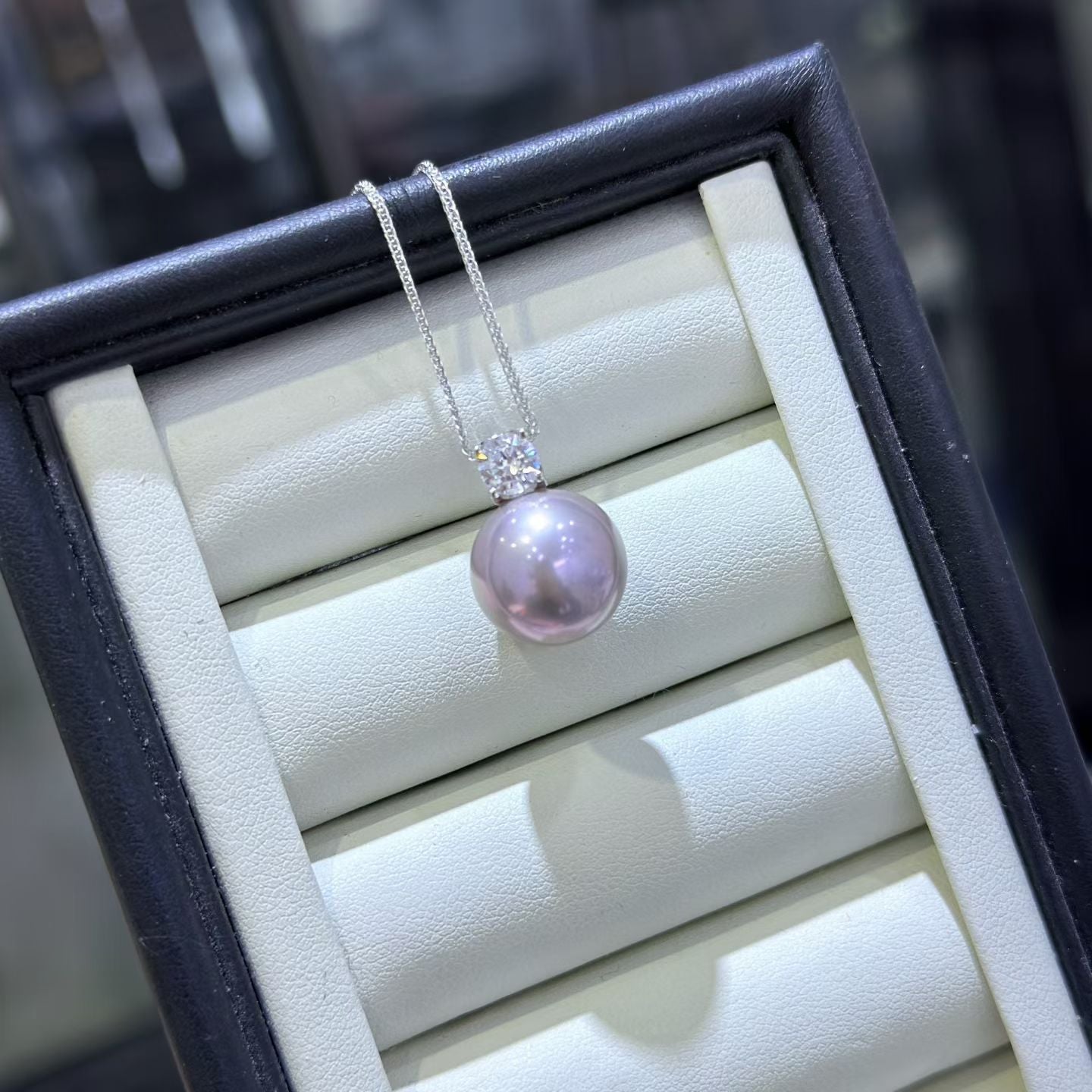High quality light purple color Edison pearl pendant