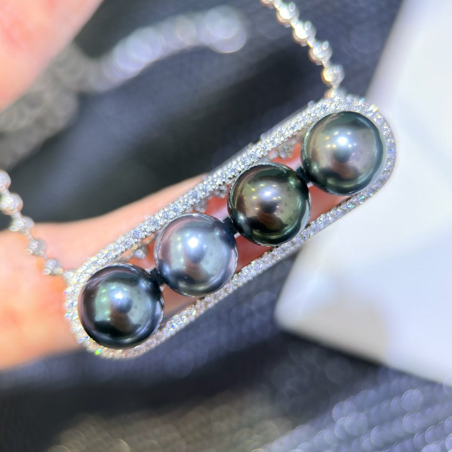 High quality aurora Morandi  color Tahitian pearls pendant