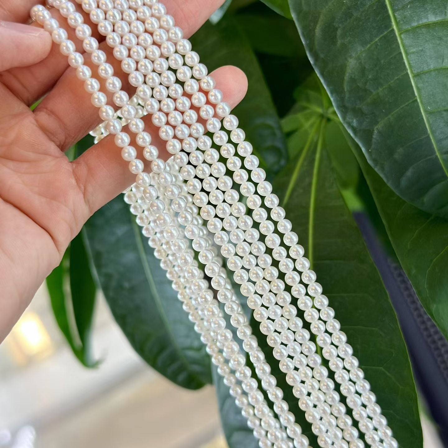 High quality aurora white color freshwater pearls baby necklaces