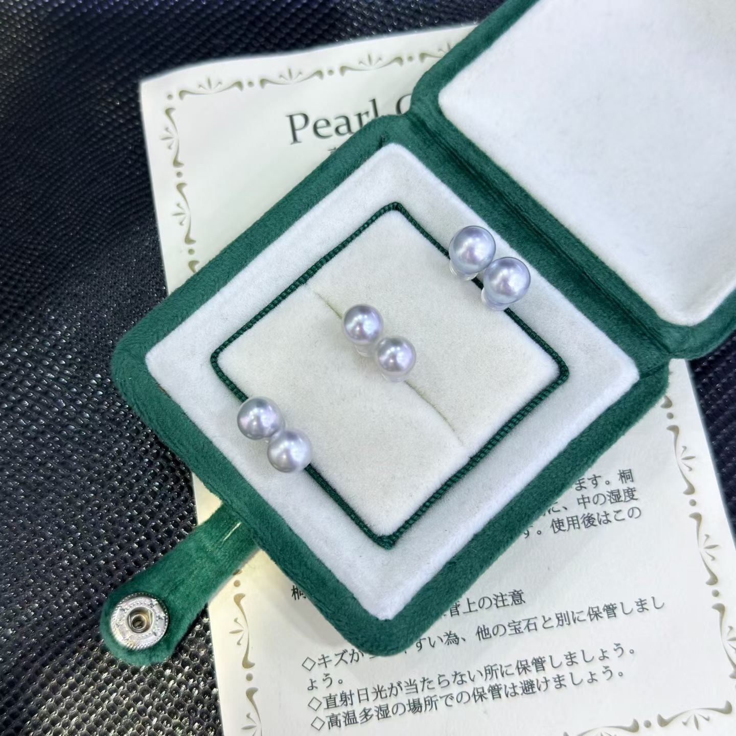 High quality silver blue color seawater MADAMA pearls earrings studs