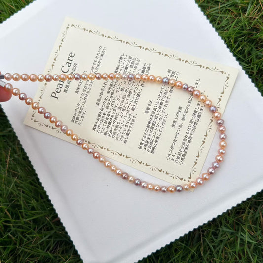 High quality aurora candy color freshwater pearls necklaces