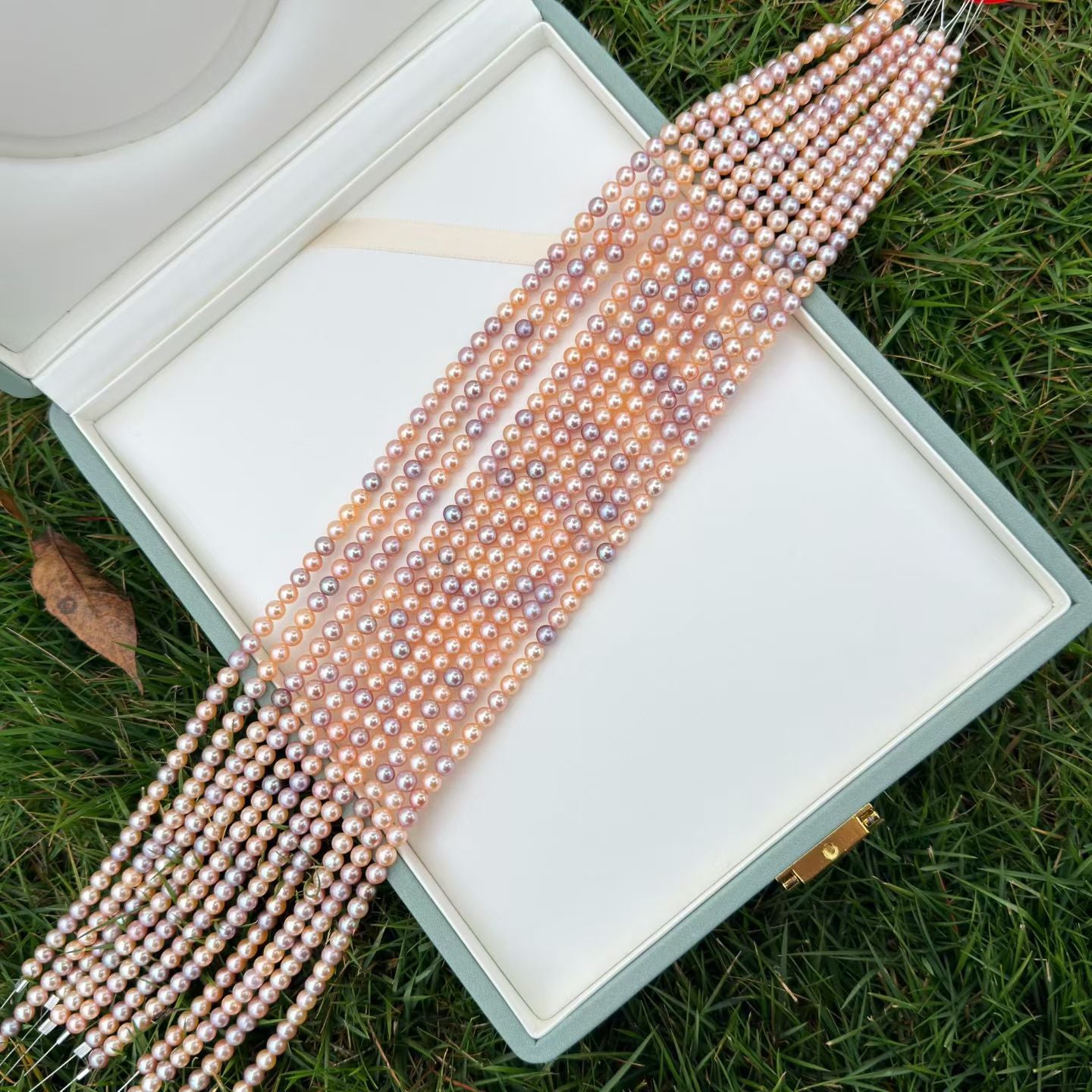 High quality aurora candy color freshwater pearls necklaces